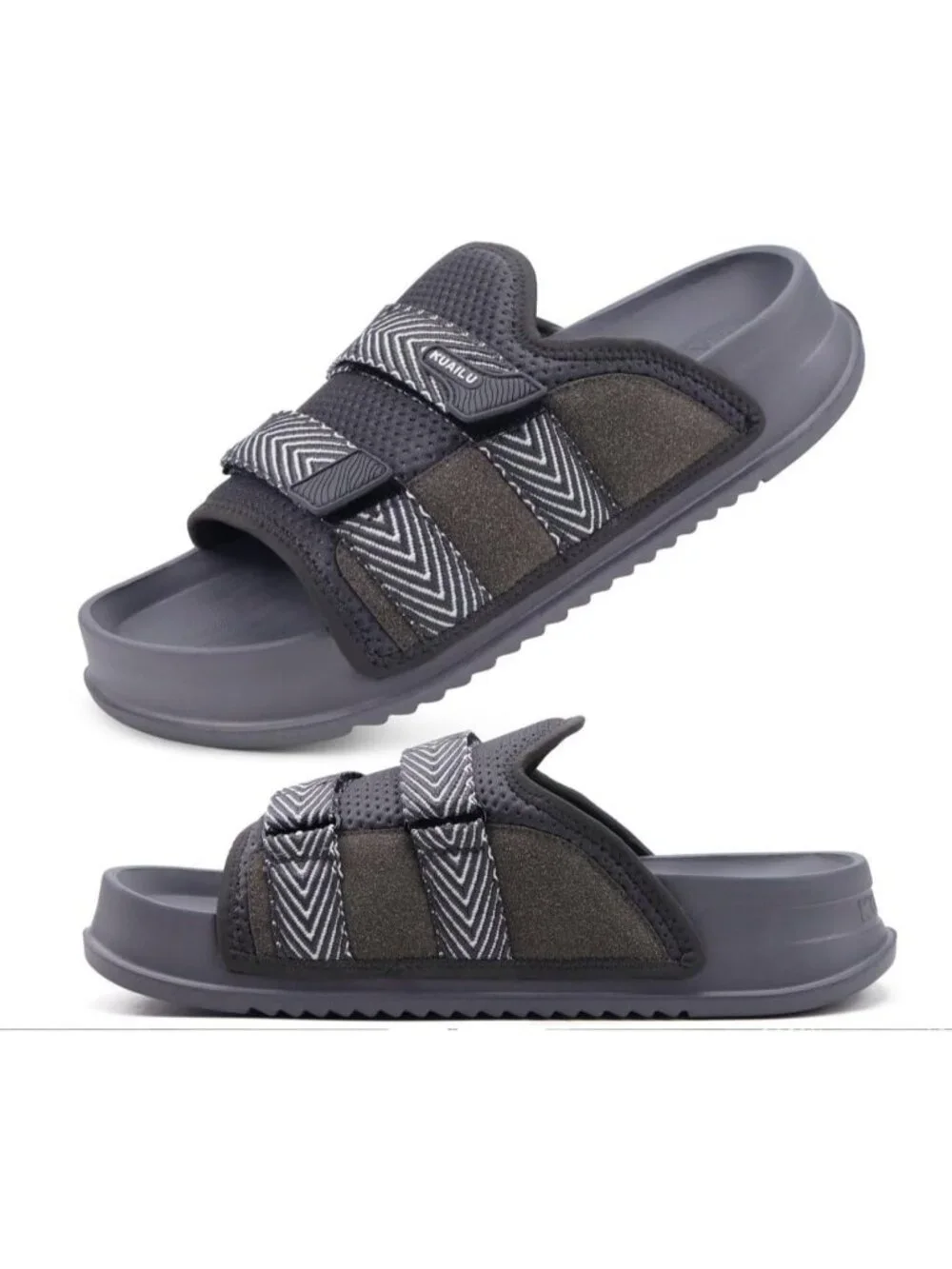 Mens Dark Grey Orthotic Arch Support Fabric Ultra Soft Comfort Fit Slipper Shoes